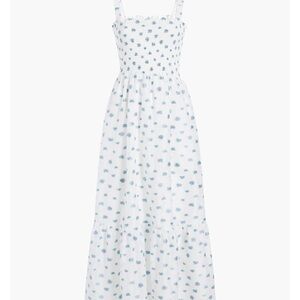 Hill House - Organza Anjuli Nap Dress - Spearmint/Lilac Floral Jacquard - / XS